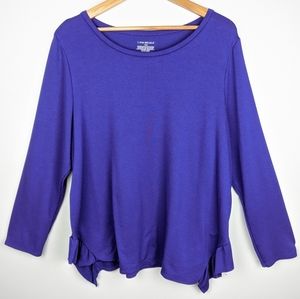 LANE BRYANT Purple Top with Ruffles 18/20